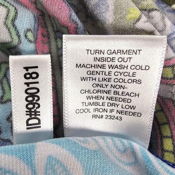 New York and Company Dress Womens XS Multicolor Paisley Faux Wrap Long Sleeves - Picture 10 of 14